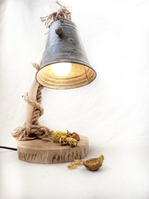 boomstam tafellamp, houten bureaulamp
