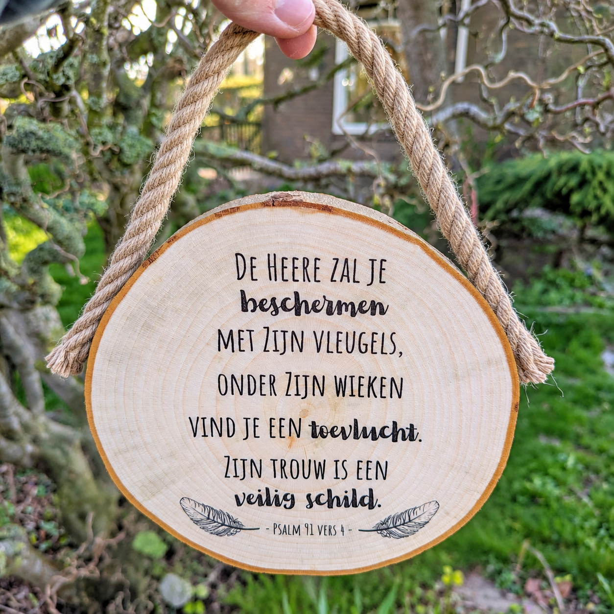 Houten tekstbord met eigen tekst 15-30 cm - Afbeelding 2