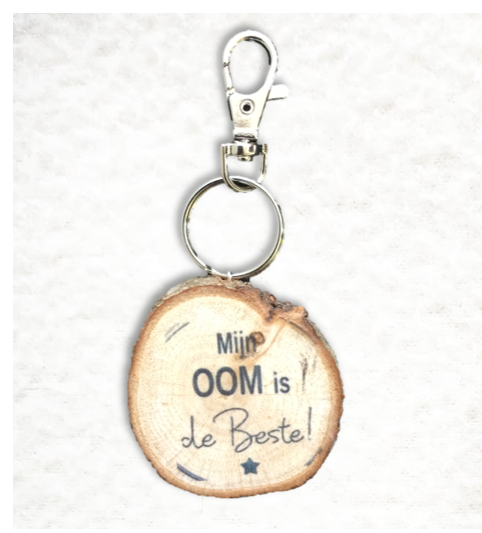 boomstam sleutelhanger oom