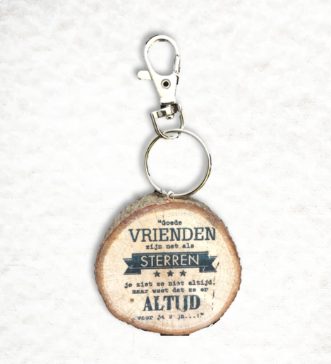 boomstam sleutelhanger 'vrienden'