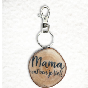 boomstam sleutelhanger mama