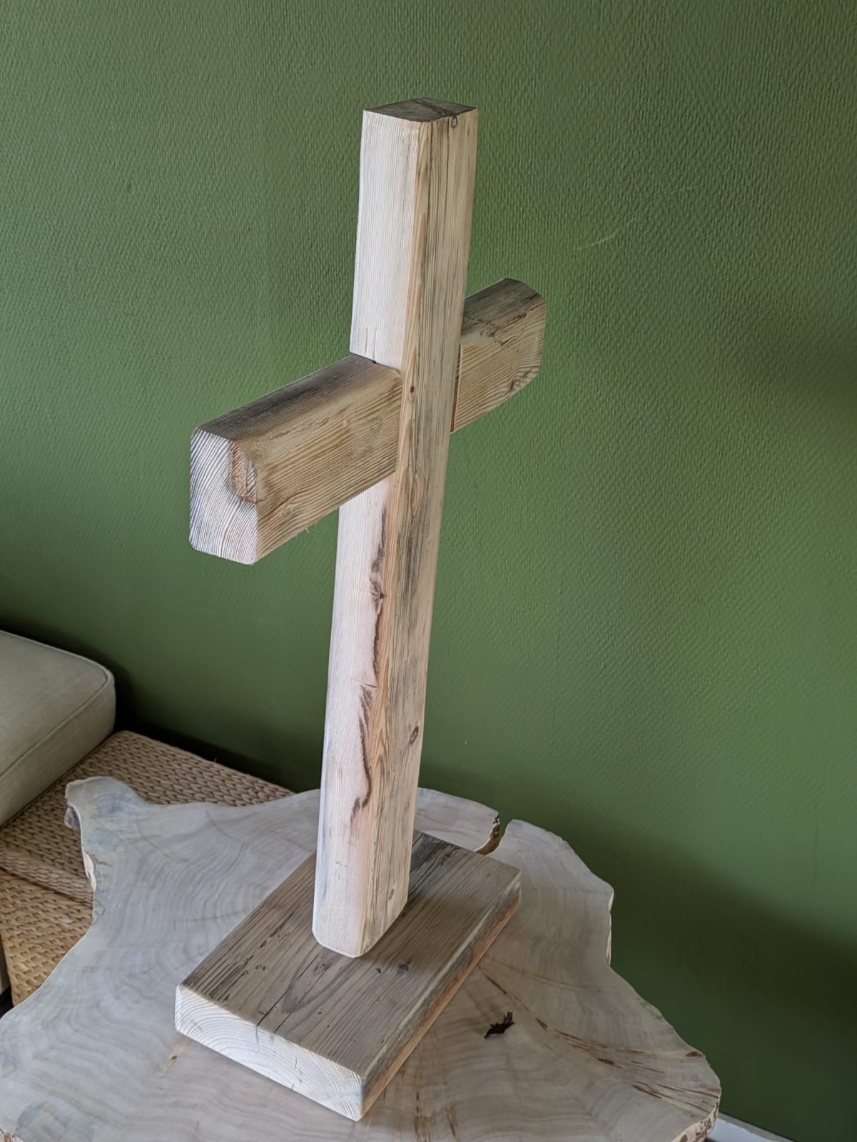 Houten kruis staand 78 cm - Afbeelding 5